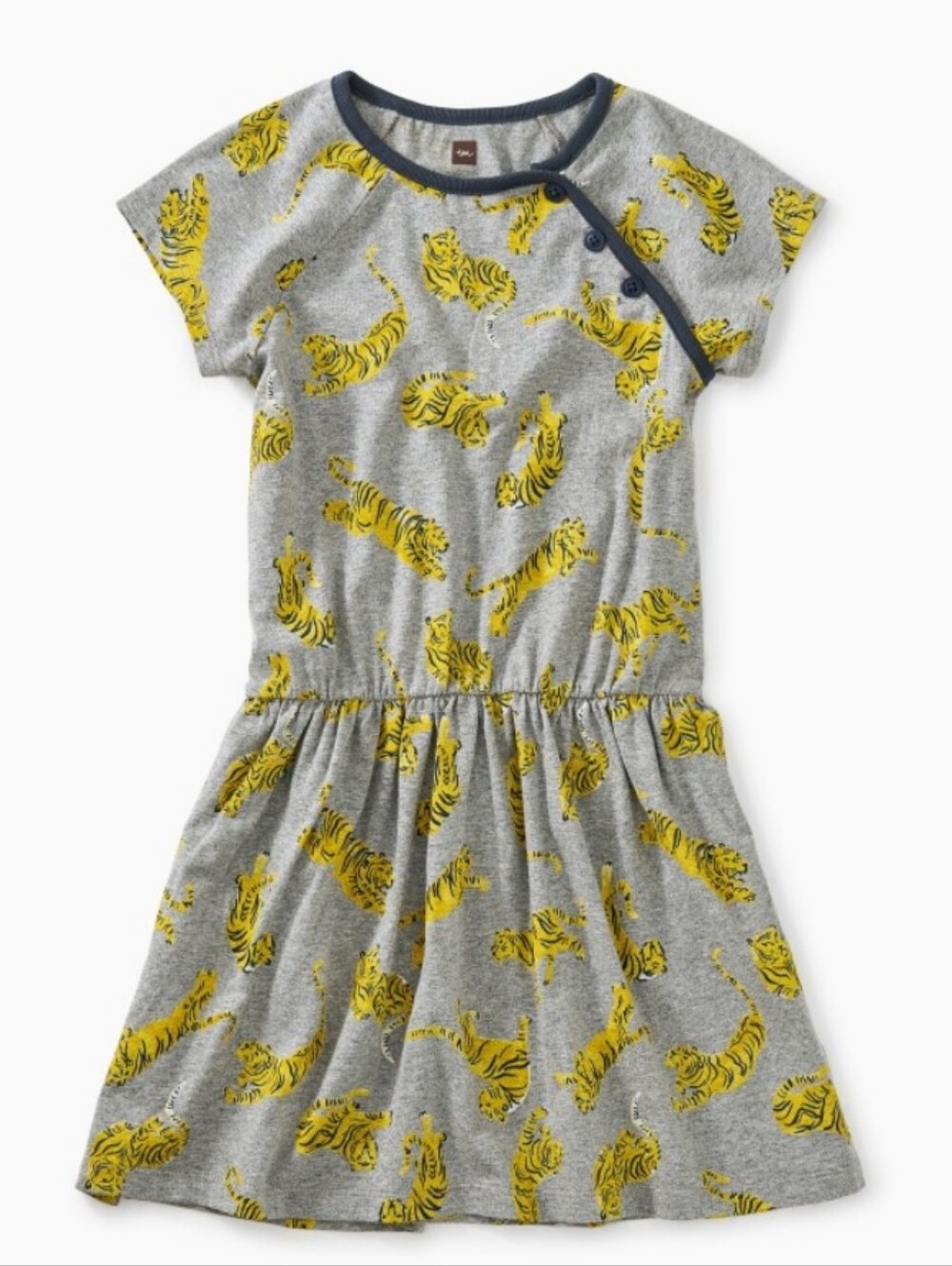 Tea collection Grey & Yellow Tiger Print Kids Dress